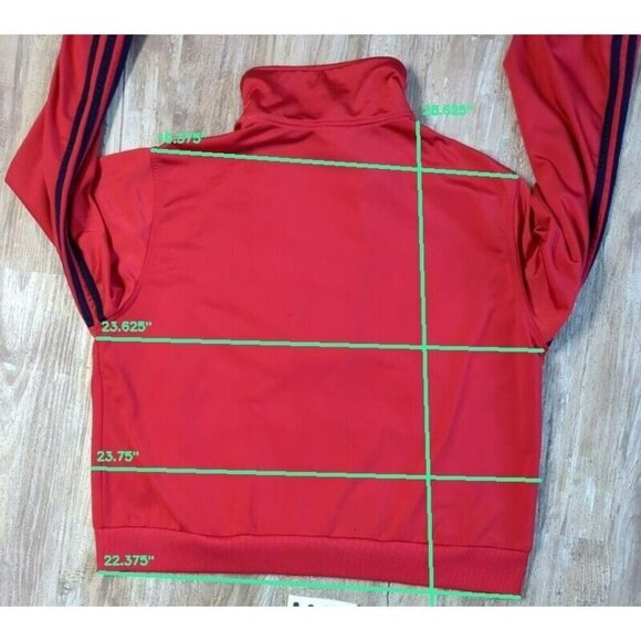Adidas 3 Stripes Trefoil Warmup Jacket XL Red Navy Full Zip Retro Y2K Vintage - Picture 8 of 14